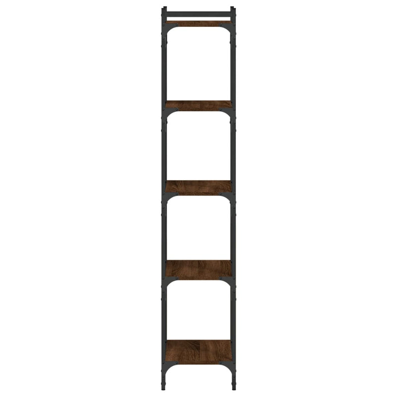vidaXL 5 szintes barna tölgy színű szerelt fa könyvespolc 40x30x154 cm