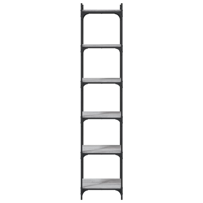 vidaXL 6 szintes szürke sonoma szerelt fa könyvespolc 40 x 30 x 188 cm