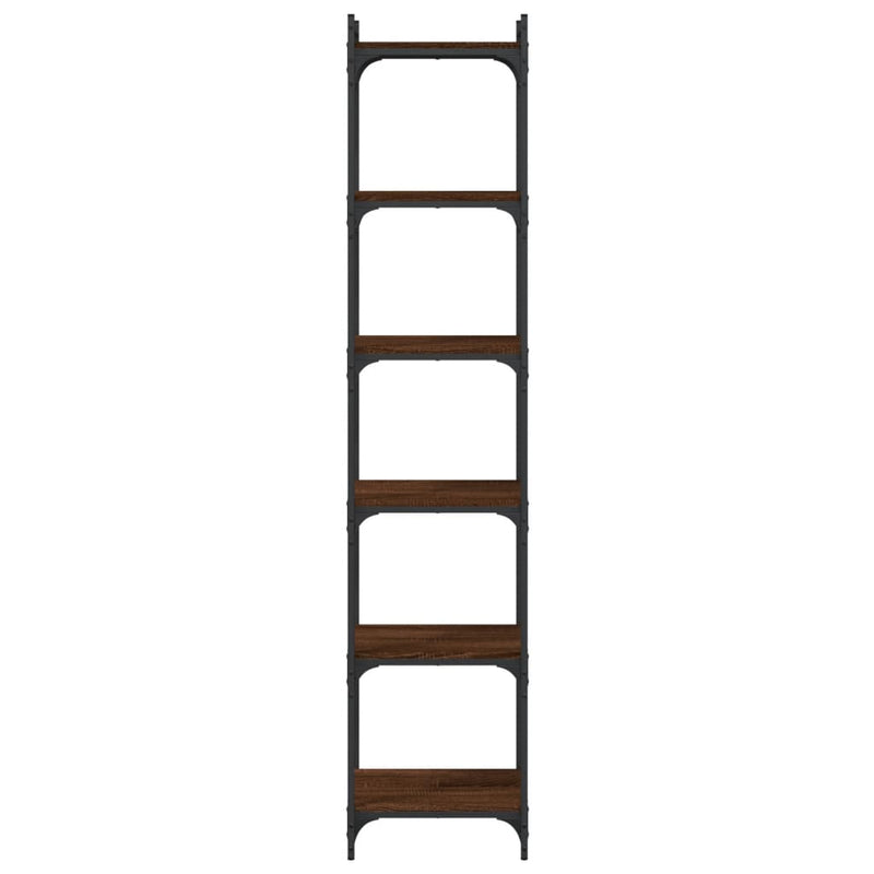 vidaXL 6 szintes barna tölgy színű szerelt fa könyvespolc 40x30x188 cm