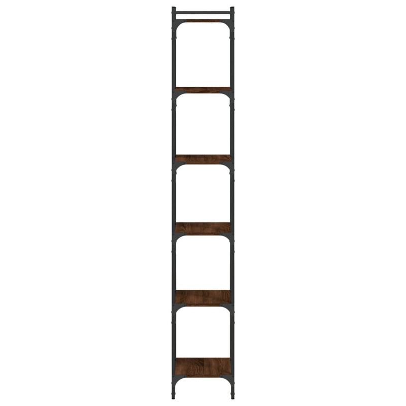 vidaXL 6 szintes barna tölgy színű szerelt fa könyvespolc 40x30x188 cm