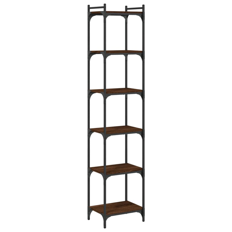 vidaXL 6 szintes barna tölgy színű szerelt fa könyvespolc 40x30x188 cm