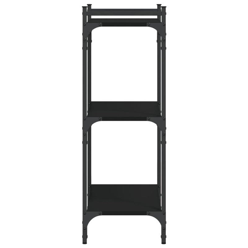 vidaXL 3 szintes fekete szerelt fa könyvespolc 60x30x86 cm