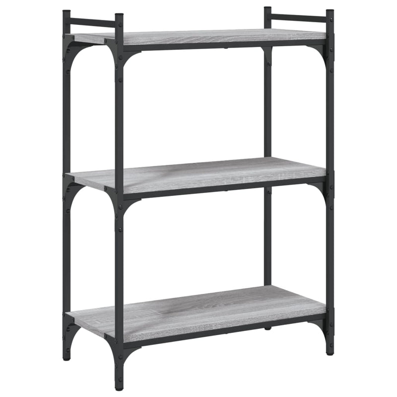 vidaXL 3 szintes szürke sonoma színű fa könyvespolc 60x30x86 cm