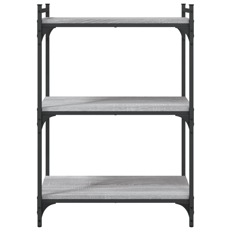 vidaXL 3 szintes szürke sonoma színű fa könyvespolc 60x30x86 cm