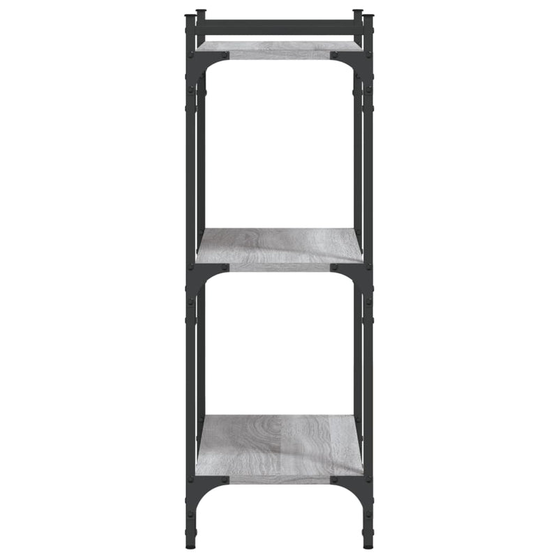 vidaXL 3 szintes szürke sonoma színű fa könyvespolc 60x30x86 cm