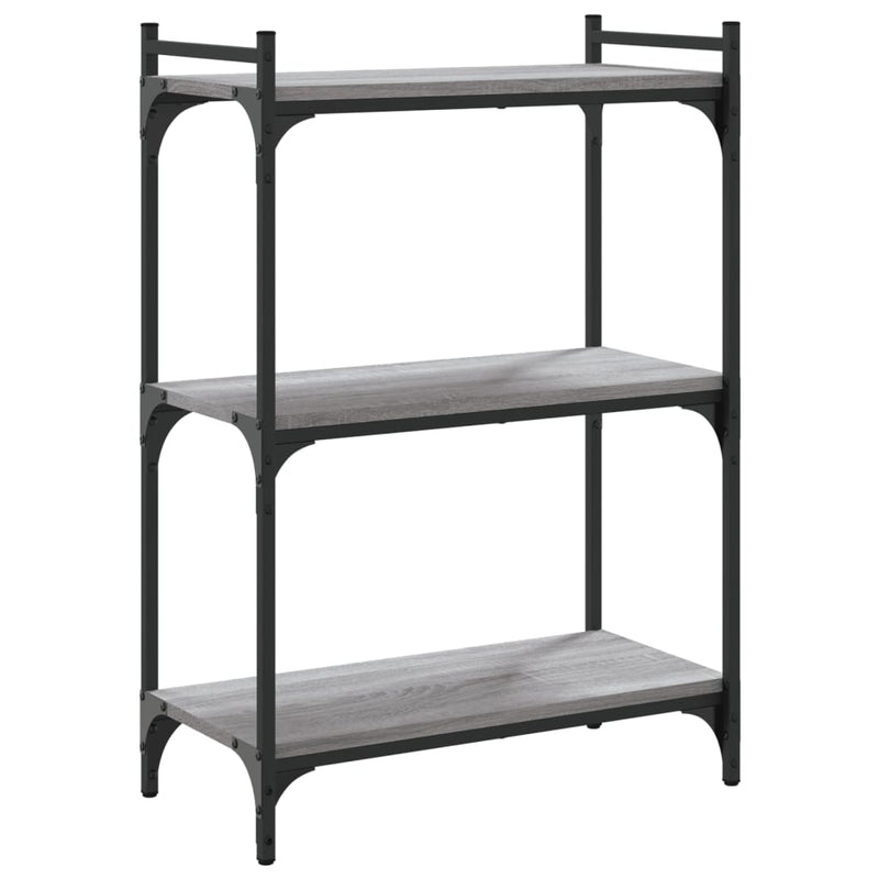 vidaXL 3 szintes szürke sonoma színű fa könyvespolc 60x30x86 cm