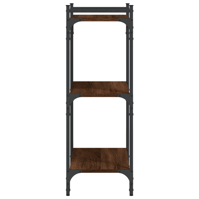 vidaXL 3 szintes barna tölgyszínű fa könyvespolc 60x30x86 cm