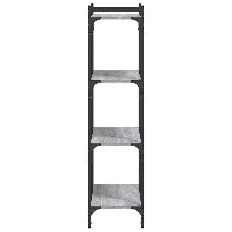vidaXL 4 szintes szürke sonoma szerelt fa könyvespolc 60 x 30 x 120 cm