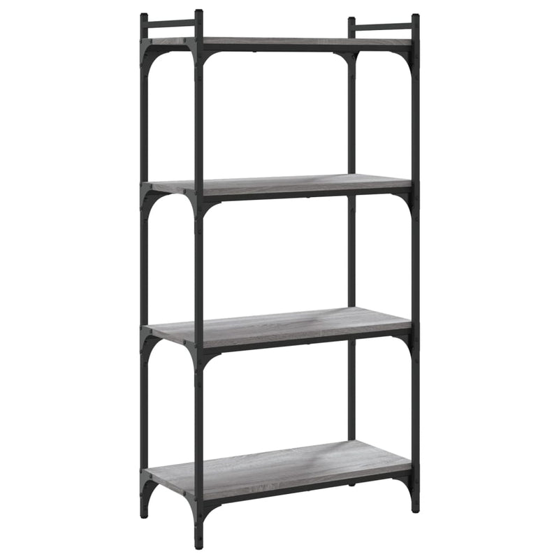 vidaXL 4 szintes szürke sonoma szerelt fa könyvespolc 60 x 30 x 120 cm