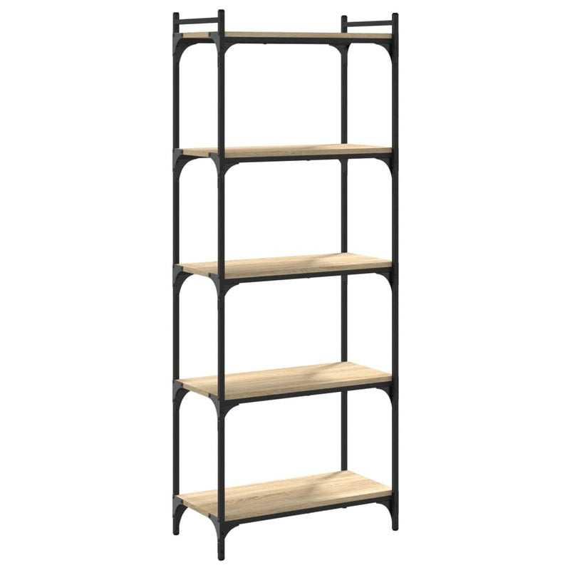 vidaXL 5 szintes sonoma tölgy szerelt fa könyvespolc 60 x 30 x 154 cm