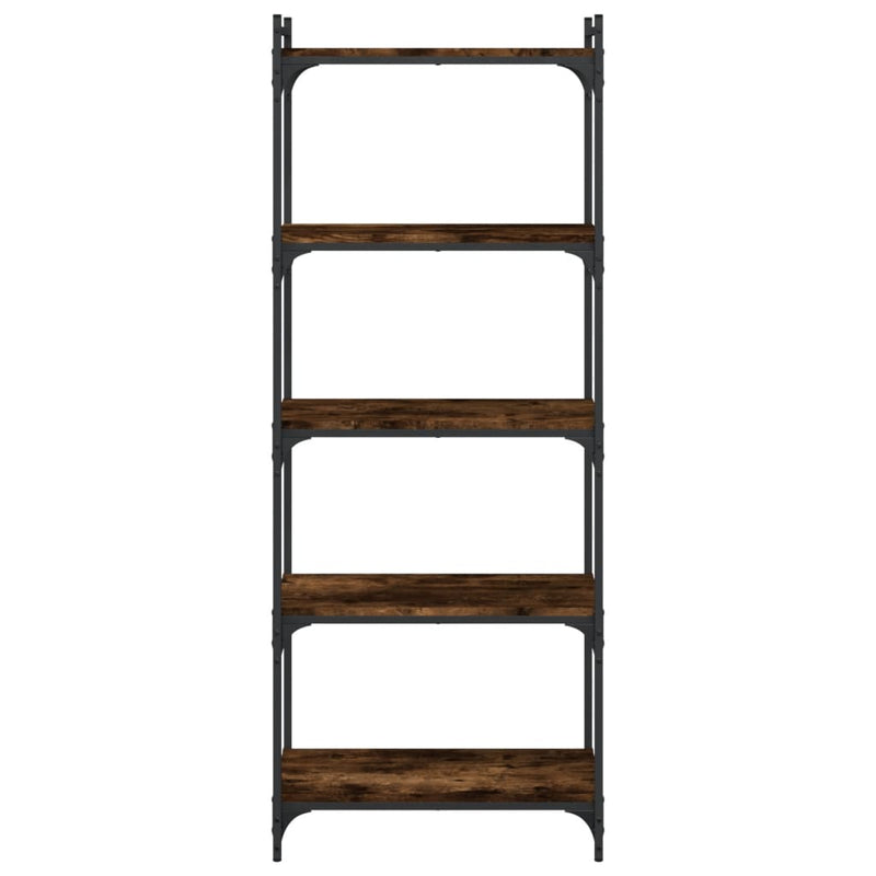 vidaXL 5 szintes füstös tölgy szerelt fa könyvespolc 60 x 30 x 154 cm