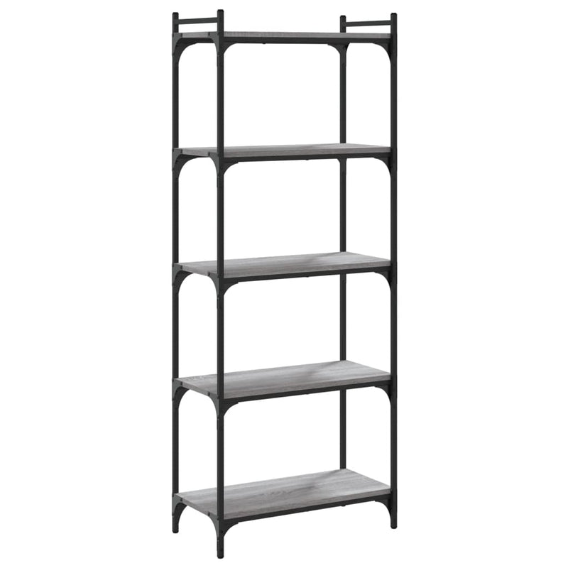 vidaXL 5 szintes szürke sonoma szerelt fa könyvespolc 60 x 30 x 120 cm