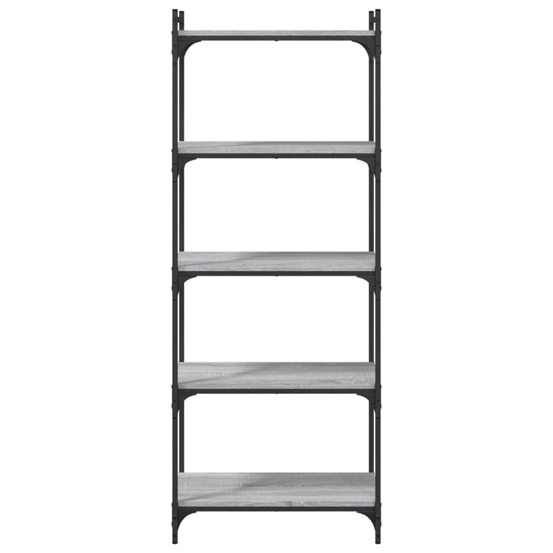 vidaXL 5 szintes szürke sonoma szerelt fa könyvespolc 60 x 30 x 120 cm