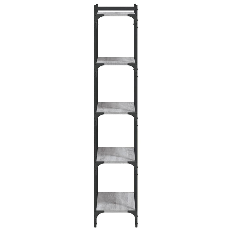 vidaXL 5 szintes szürke sonoma szerelt fa könyvespolc 60 x 30 x 120 cm