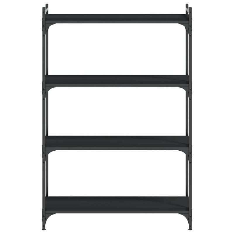 vidaXL 4 szintes fekete szerelt fa könyvespolc 80 x 30 x 120 cm
