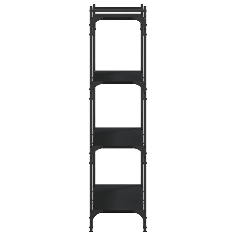 vidaXL 4 szintes fekete szerelt fa könyvespolc 80 x 30 x 120 cm