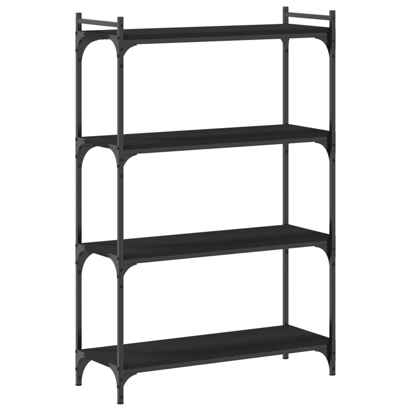 vidaXL 4 szintes fekete szerelt fa könyvespolc 80 x 30 x 120 cm