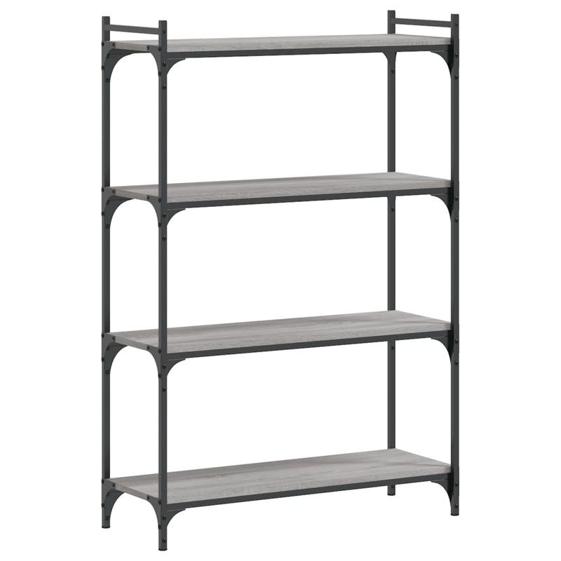 vidaXL 4 szintes szürke sonoma szerelt fa könyvespolc 80 x 30 x 120 cm