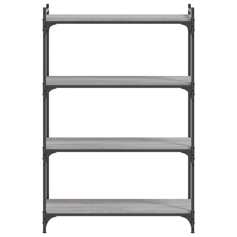 vidaXL 4 szintes szürke sonoma szerelt fa könyvespolc 80 x 30 x 120 cm