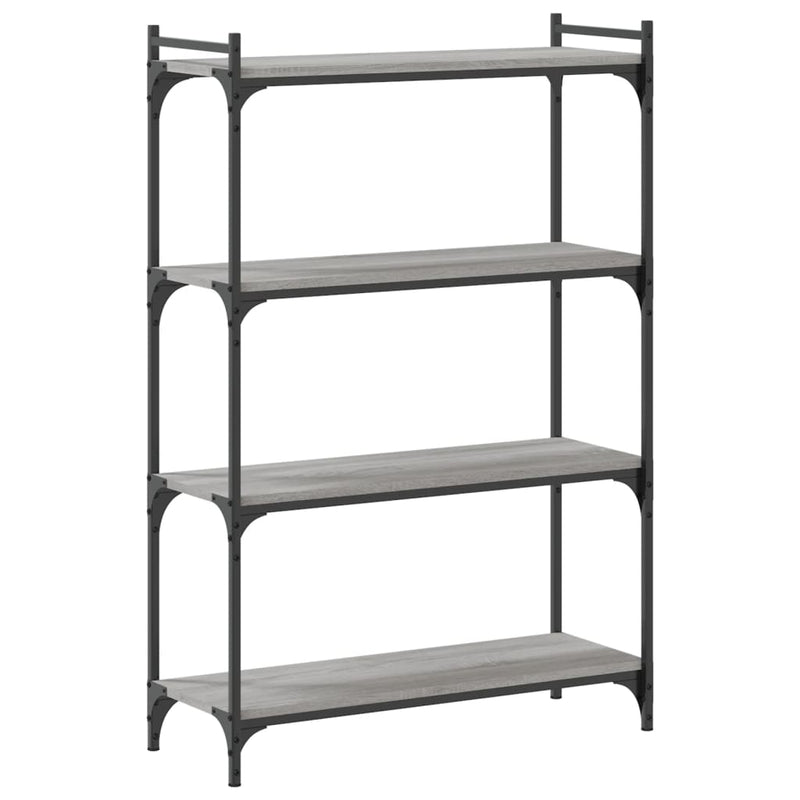 vidaXL 4 szintes szürke sonoma szerelt fa könyvespolc 80 x 30 x 120 cm