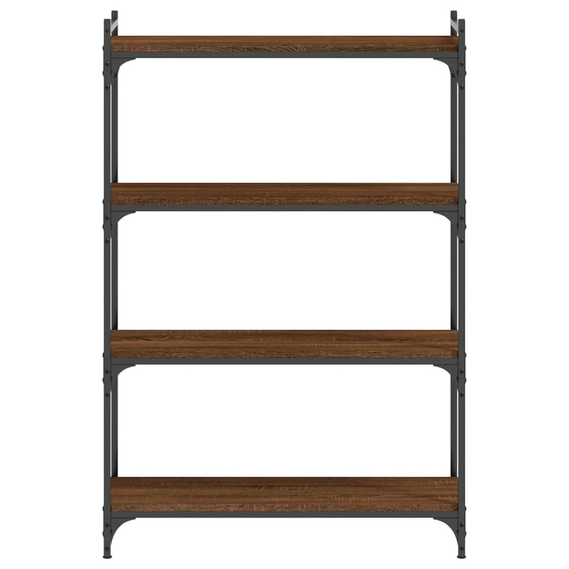 vidaXL 4 szintes barna tölgy színű szerelt fa könyvespolc 80x30x120 cm
