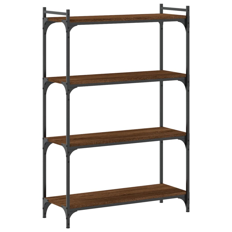 vidaXL 4 szintes barna tölgy színű szerelt fa könyvespolc 80x30x120 cm