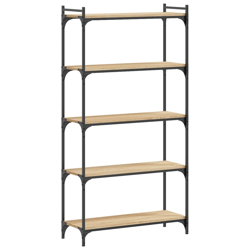 vidaXL 5 szintes sonoma tölgy szerelt fa könyvespolc 80 x 30 x 154 cm