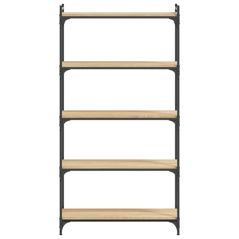 vidaXL 5 szintes sonoma tölgy szerelt fa könyvespolc 80 x 30 x 154 cm