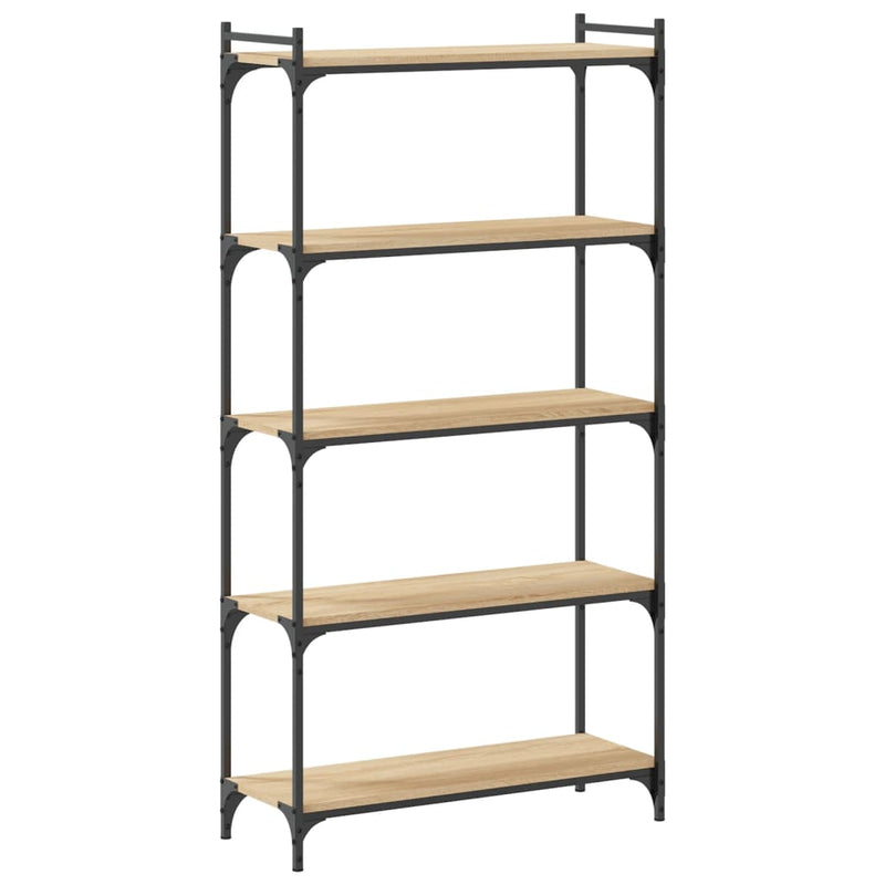 vidaXL 5 szintes sonoma tölgy szerelt fa könyvespolc 80 x 30 x 154 cm