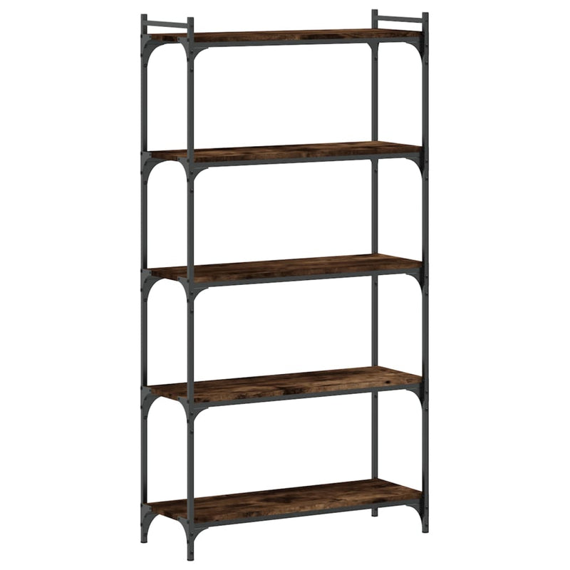 vidaXL 5 szintes füstös tölgy szerelt fa könyvespolc 80 x 30 x 154 cm