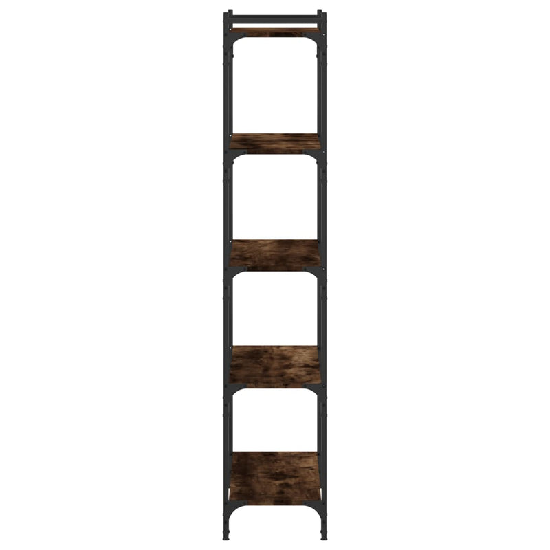 vidaXL 5 szintes füstös tölgy szerelt fa könyvespolc 80 x 30 x 154 cm