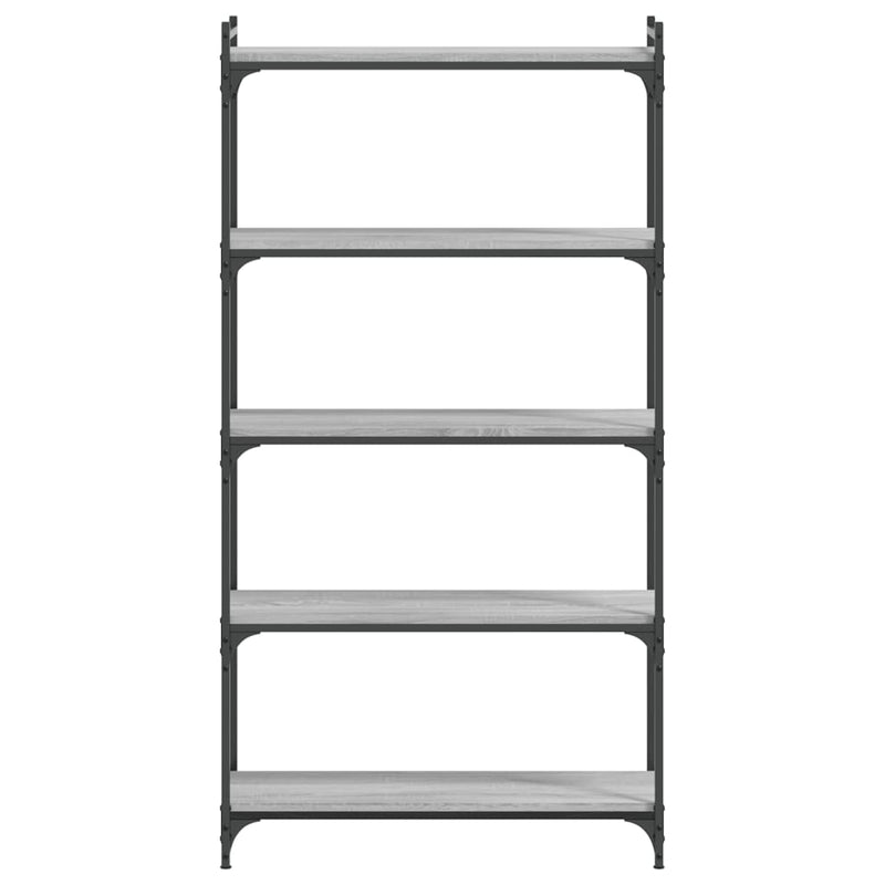 vidaXL 5 szintes szürke sonoma szerelt fa könyvespolc 80 x 30 x 154 cm