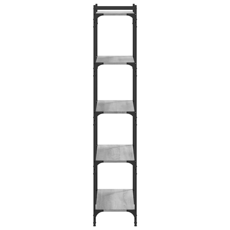 vidaXL 5 szintes szürke sonoma szerelt fa könyvespolc 80 x 30 x 154 cm