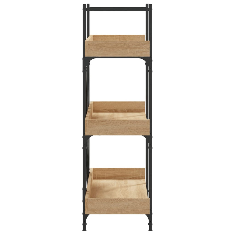 vidaXL 3-szintes sonoma tölgy szerelt fa könyvespolc 100x33x108,5 cm