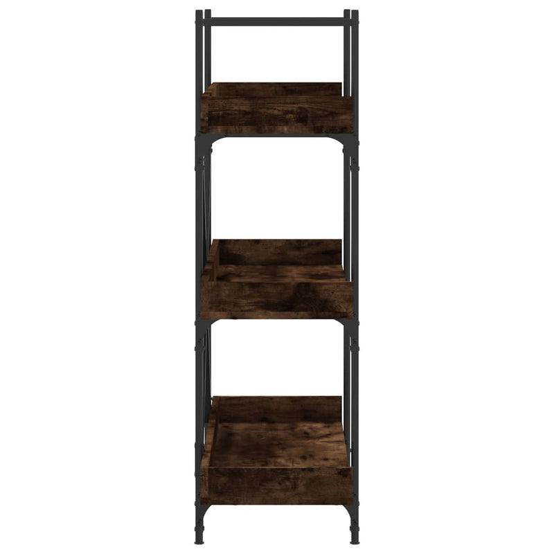 vidaXL 3-szintes füstös tölgy szerelt fa könyvespolc 100x33x108,5 cm