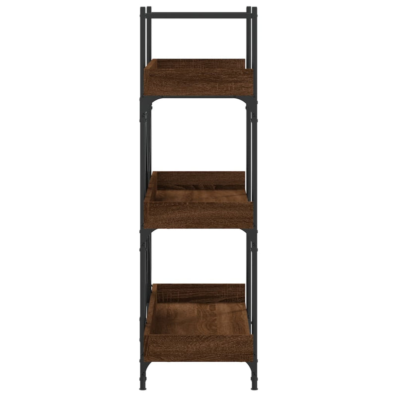 vidaXL 3-szintes barna tölgy szerelt fa könyvespolc 100x33x108,5 cm