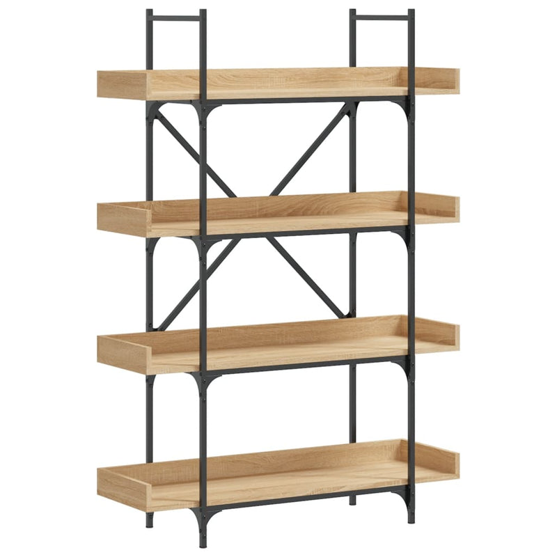 vidaXL 4-szintes sonoma tölgy szerelt fa könyvespolc 100x33x145,5 cm