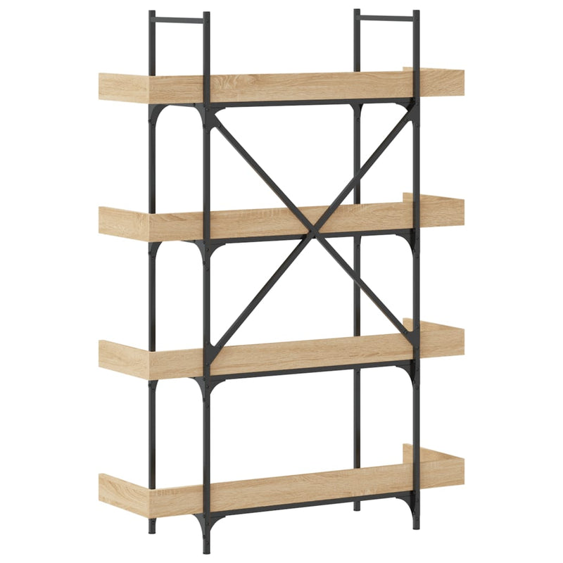 vidaXL 4-szintes sonoma tölgy szerelt fa könyvespolc 100x33x145,5 cm