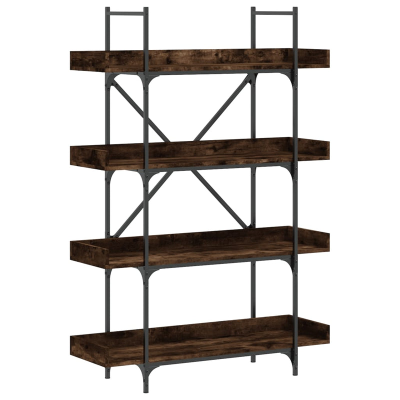 vidaXL 4 szintes füstös tölgy szerelt fa könyvespolc 100x33x145,5 cm