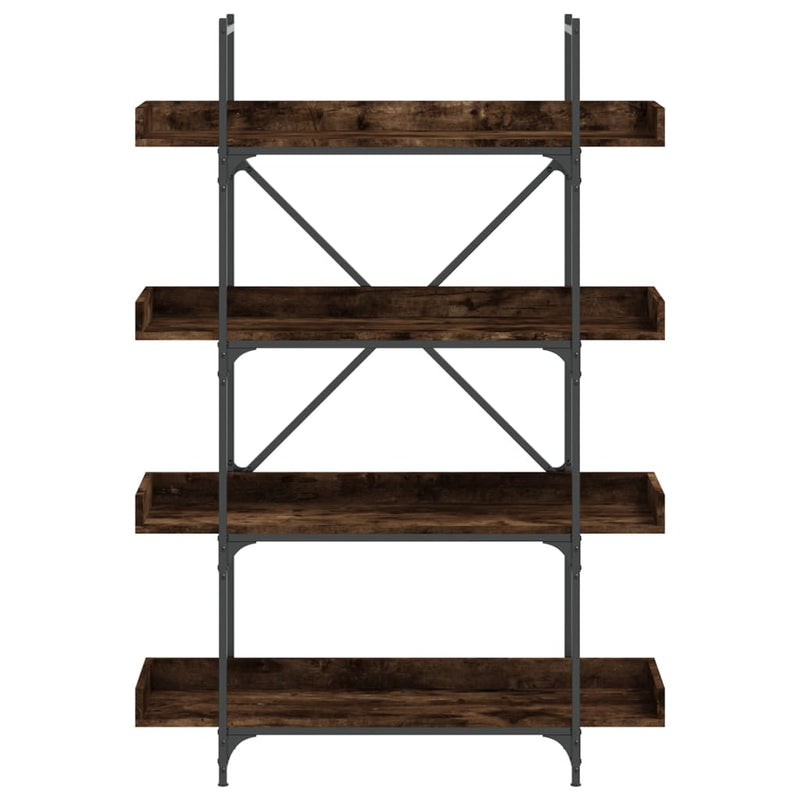 vidaXL 4 szintes füstös tölgy szerelt fa könyvespolc 100x33x145,5 cm