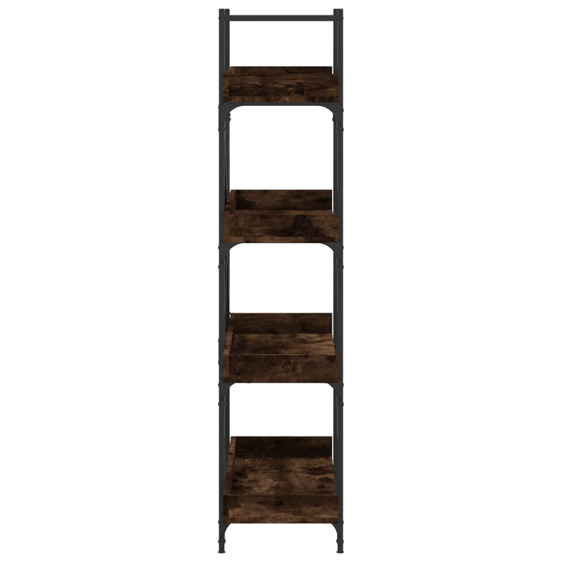 vidaXL 4 szintes füstös tölgy szerelt fa könyvespolc 100x33x145,5 cm