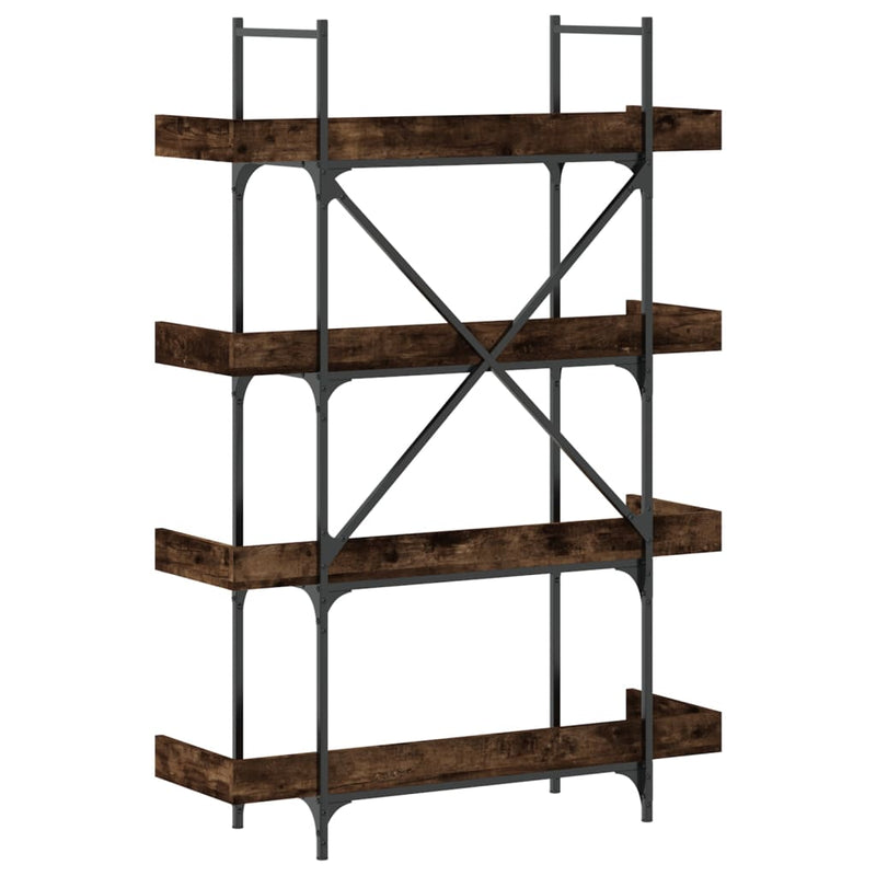 vidaXL 4 szintes füstös tölgy szerelt fa könyvespolc 100x33x145,5 cm