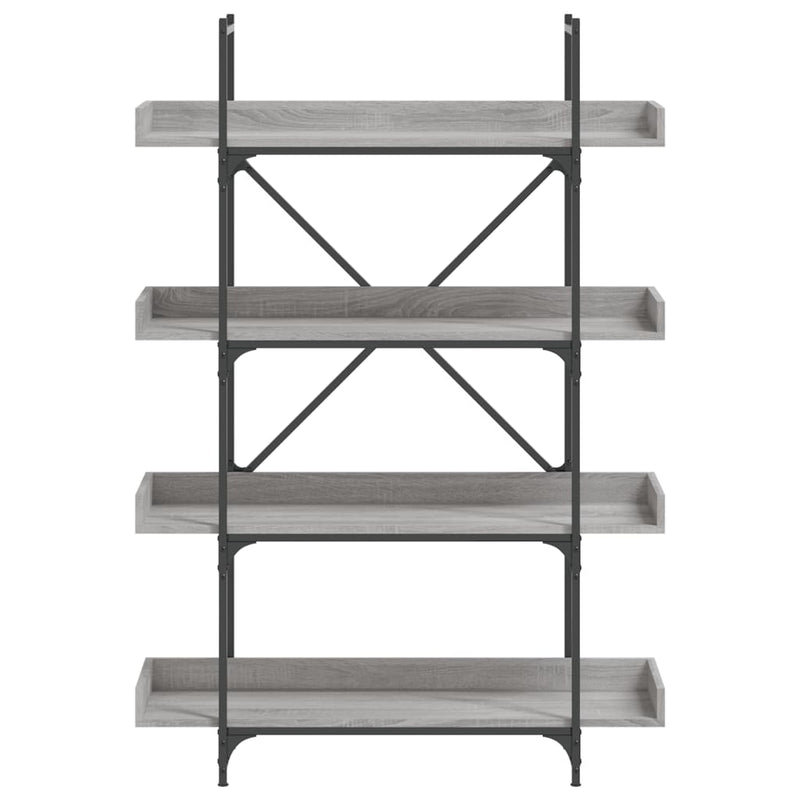 vidaXL 4-szintes szürke sonoma szerelt fa könyvespolc 100x33x145,5 cm