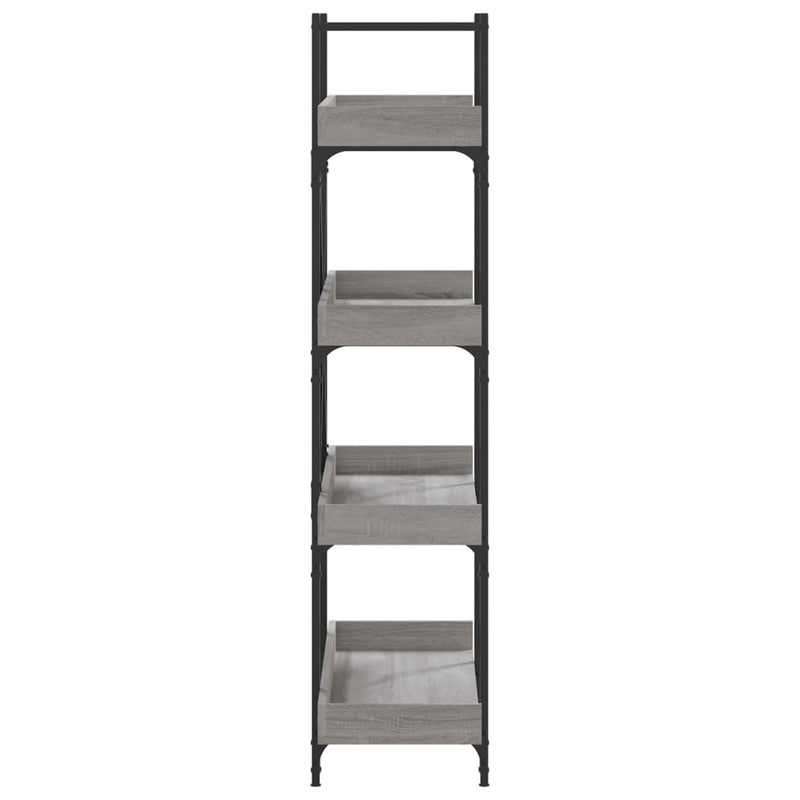 vidaXL 4-szintes szürke sonoma szerelt fa könyvespolc 100x33x145,5 cm