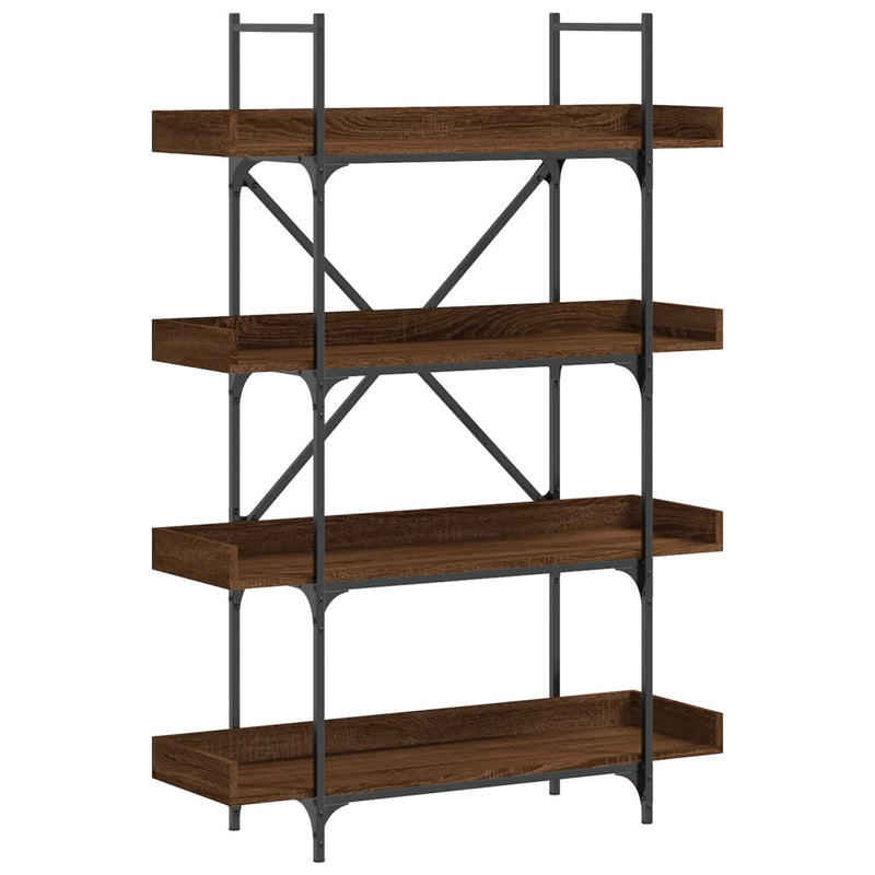 vidaXL 4-szintes barna tölgy szerelt fa könyvespolc 100x33x145,5 cm