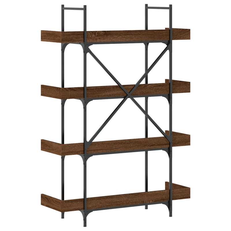 vidaXL 4-szintes barna tölgy szerelt fa könyvespolc 100x33x145,5 cm