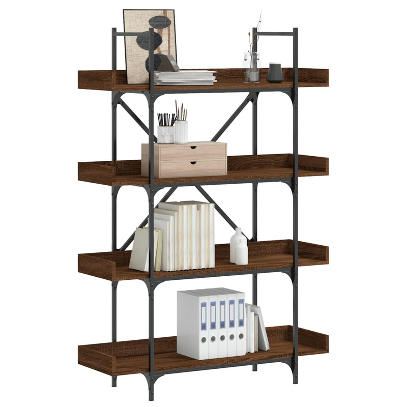 vidaXL 4-szintes barna tölgy szerelt fa könyvespolc 100x33x145,5 cm