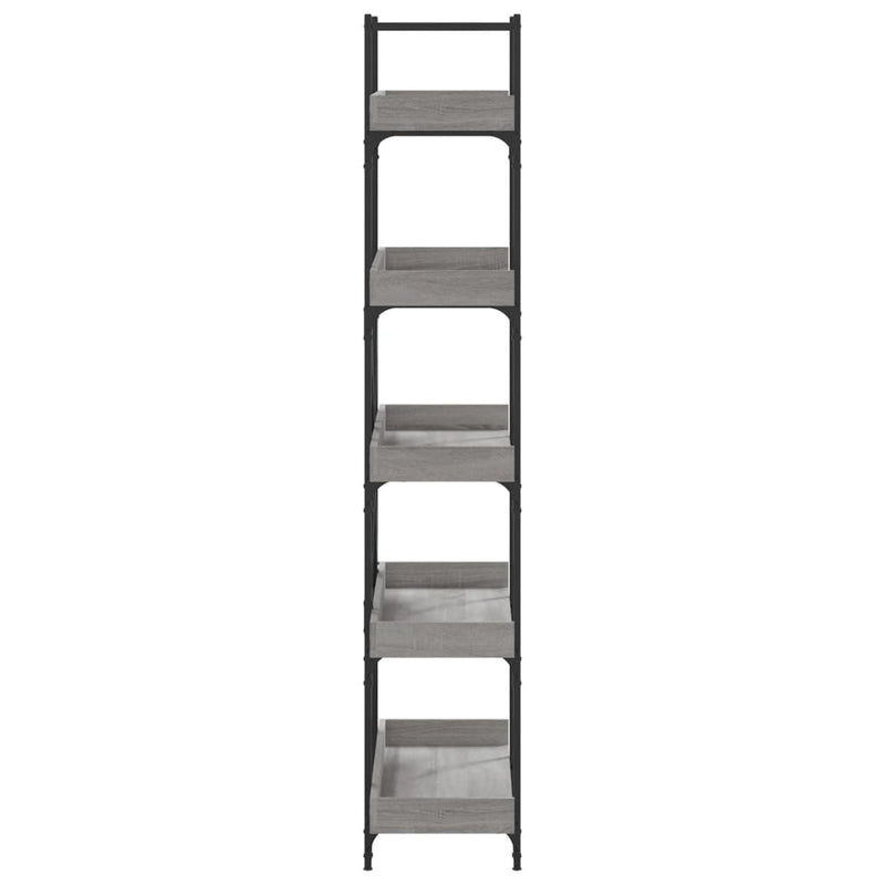 vidaXL 5-szintes szürke sonoma szerelt fa könyvespolc 100x33x180,5 cm