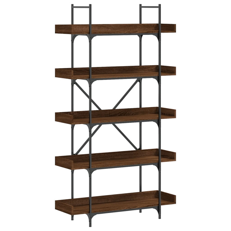 vidaXL 5-szintes barna tölgy szerelt fa könyvespolc 100x33x180,5 cm