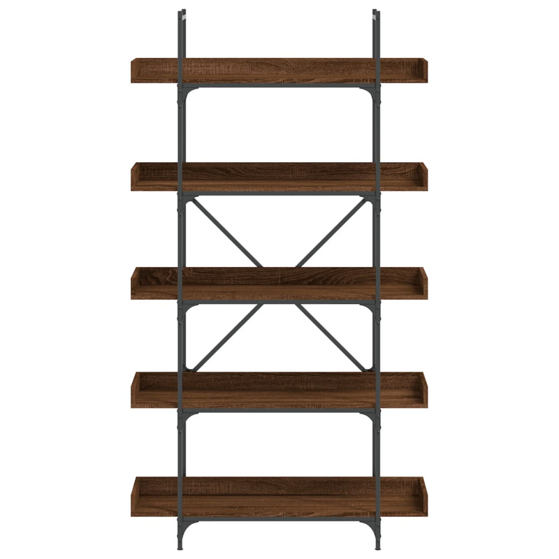 vidaXL 5-szintes barna tölgy szerelt fa könyvespolc 100x33x180,5 cm